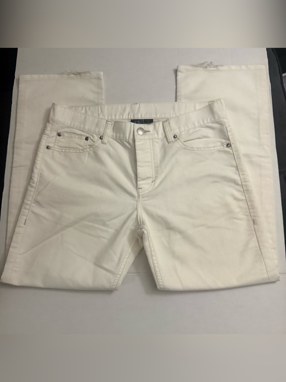 A|X Armani Exchange Men's White Slim Straight Jeans